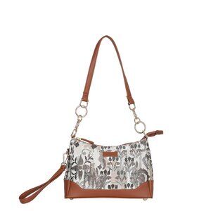 Women’s Abstract Tapestry Shoulder Bag | Tote & Sling Satchel with Vegan leather